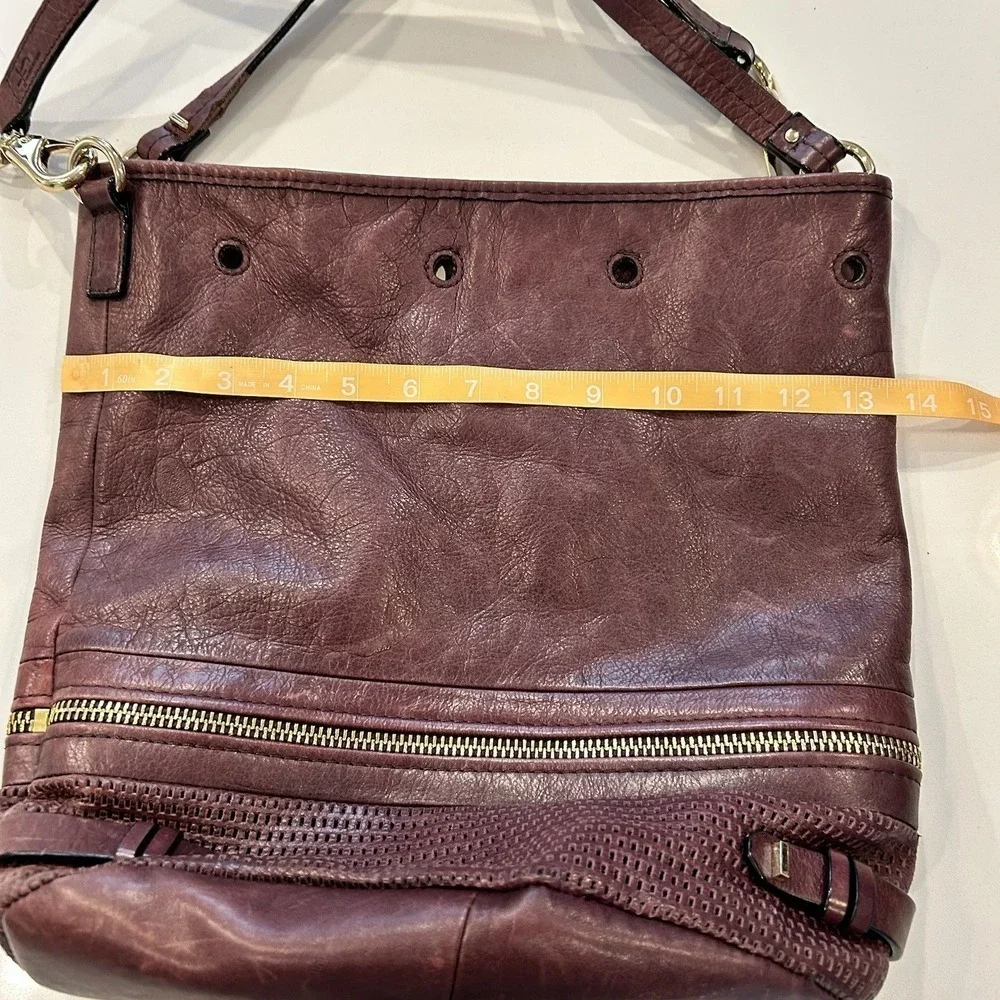 She Lo Burgundy Purple Hobo Bucket Style Purse Handle And Shoulder Strap